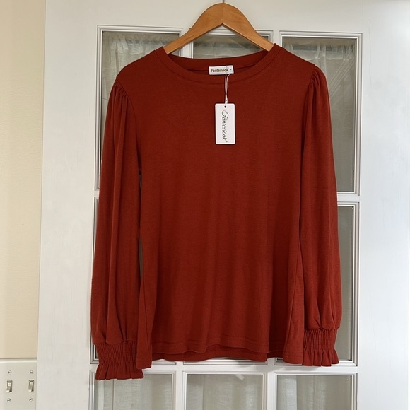 Blouses for Women Dressy Puff Sleeve Tunic Tops Casual Fall Shirts - Picture 6 of 12